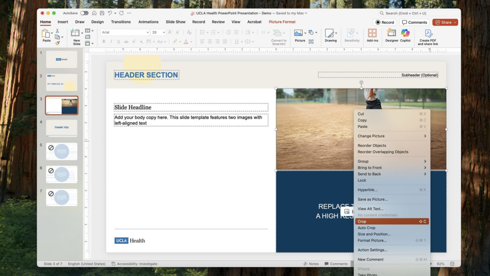 Screenshot of someone on a UCLA Health powerpoint