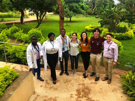 group of hospitalists in the Global Health Program posing outdoors