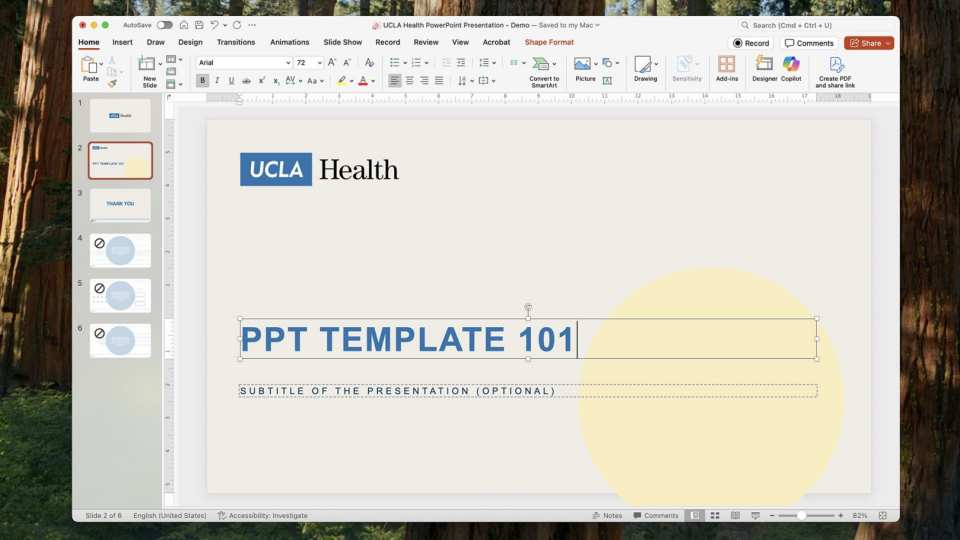 Screenshot of someone on a UCLA Health powerpoint