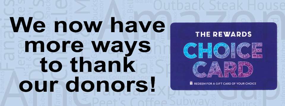 We now have more ways to thank our donors!