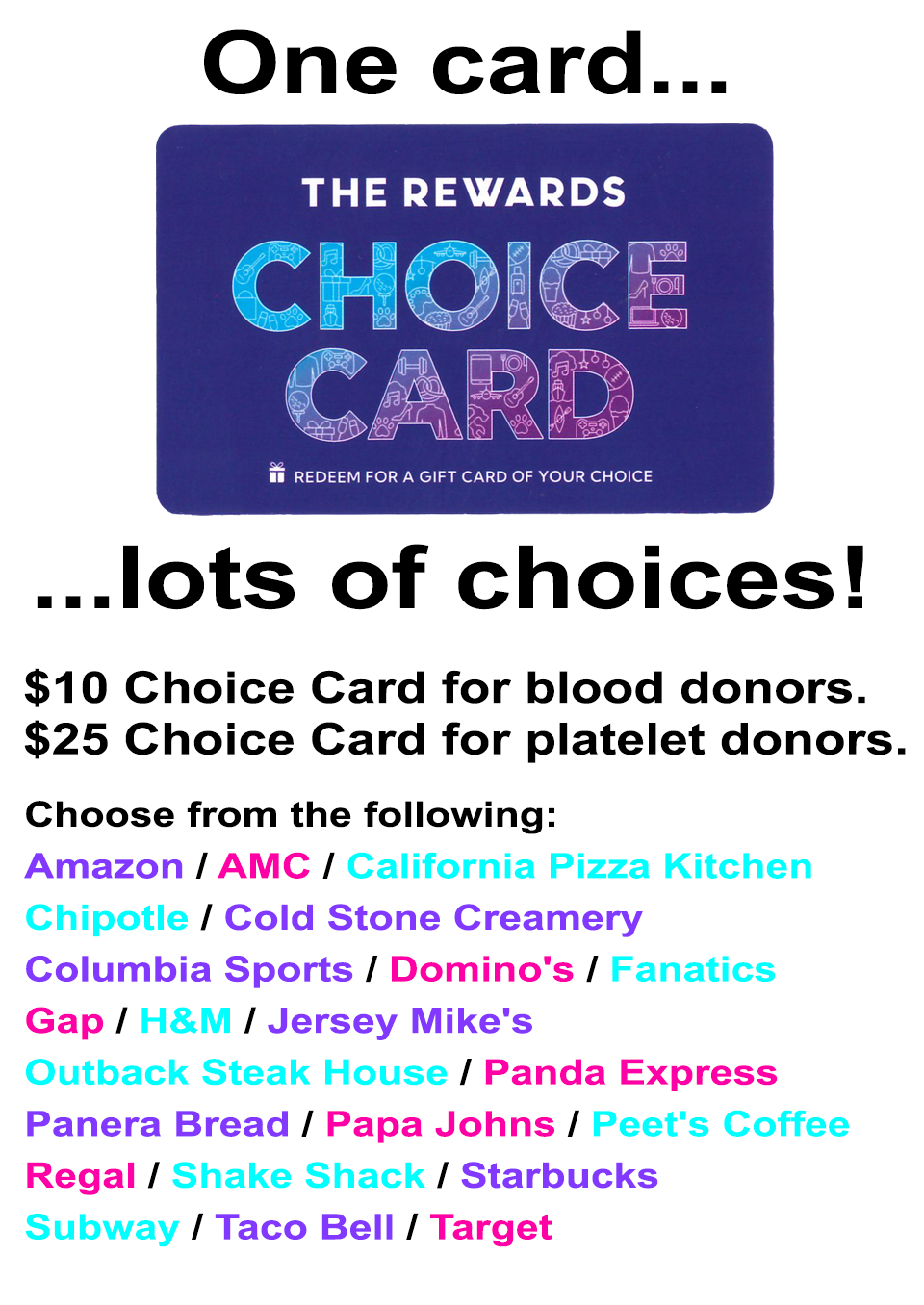 List of Choice Card Options