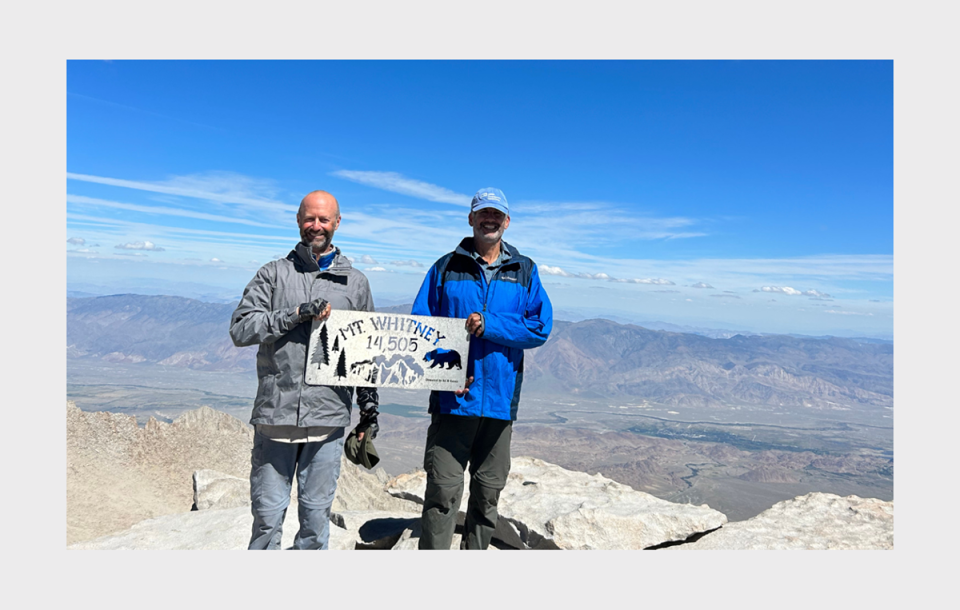 Dr. Michael Teitell and Patrick Teitell on Mt. Whitney