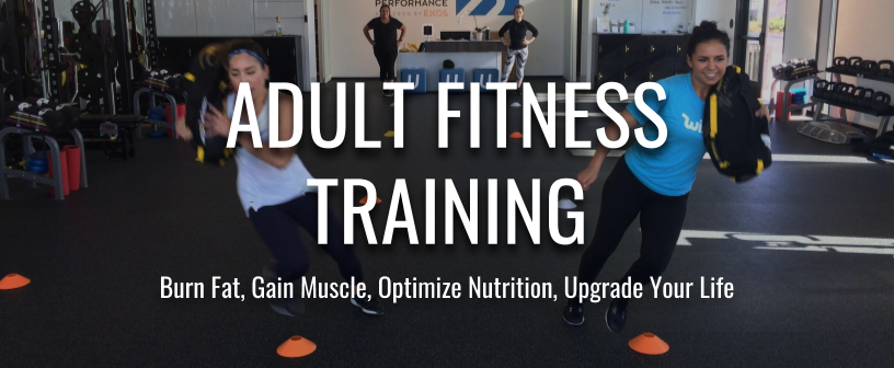 Students from the adult fitness training center working out at the gym