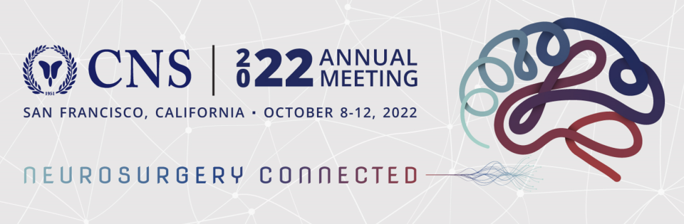 Banner promoting the Congress of Neurological Surgeons (CNS) 2022 Annual Meeting in San Francisco.