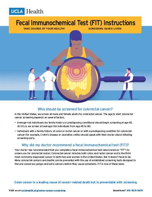 Stool Screening Test (FIT Kit) Colorectal Cancer Screening UCLA Health