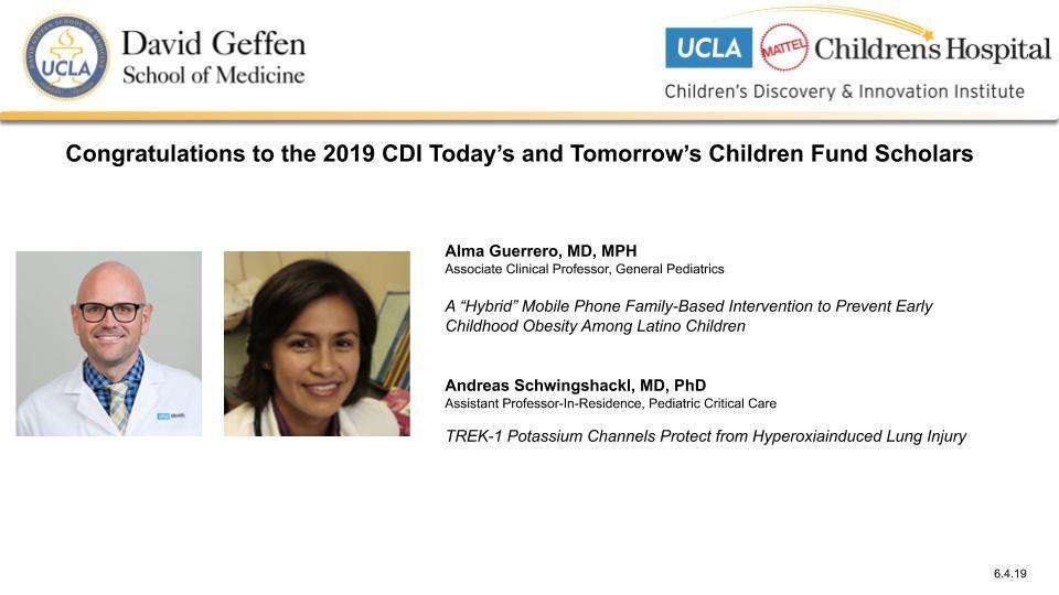 Today's and Tomorrow's Children Fund Scholars Alma Guerrero & Andreas Schwingshackl