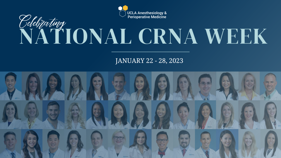 a graphic Celebrating National CRNA Week 2023, with headshots of many CRNAs