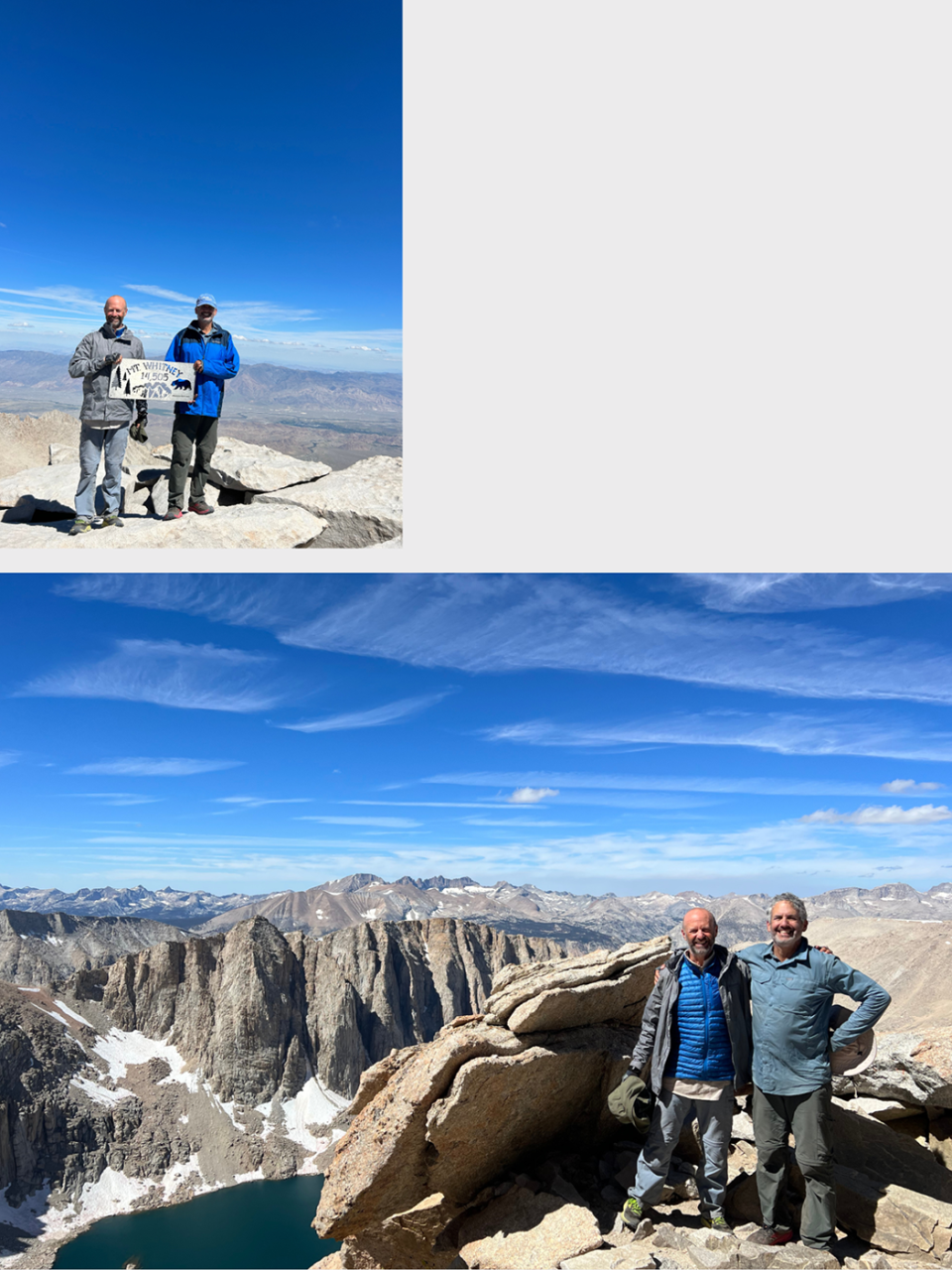 Dr. Michael Teitell and Patrick Teitell on Mt. Whitney