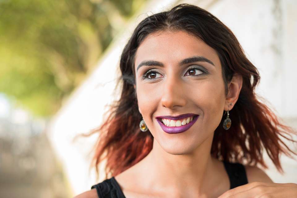 Smiling trans woman