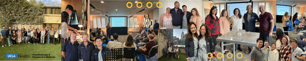Event banner for UCLA Health 2024 DAPM Fellow Physicians Retreat with details for anesthesiology and perioperative medicine fellows.
