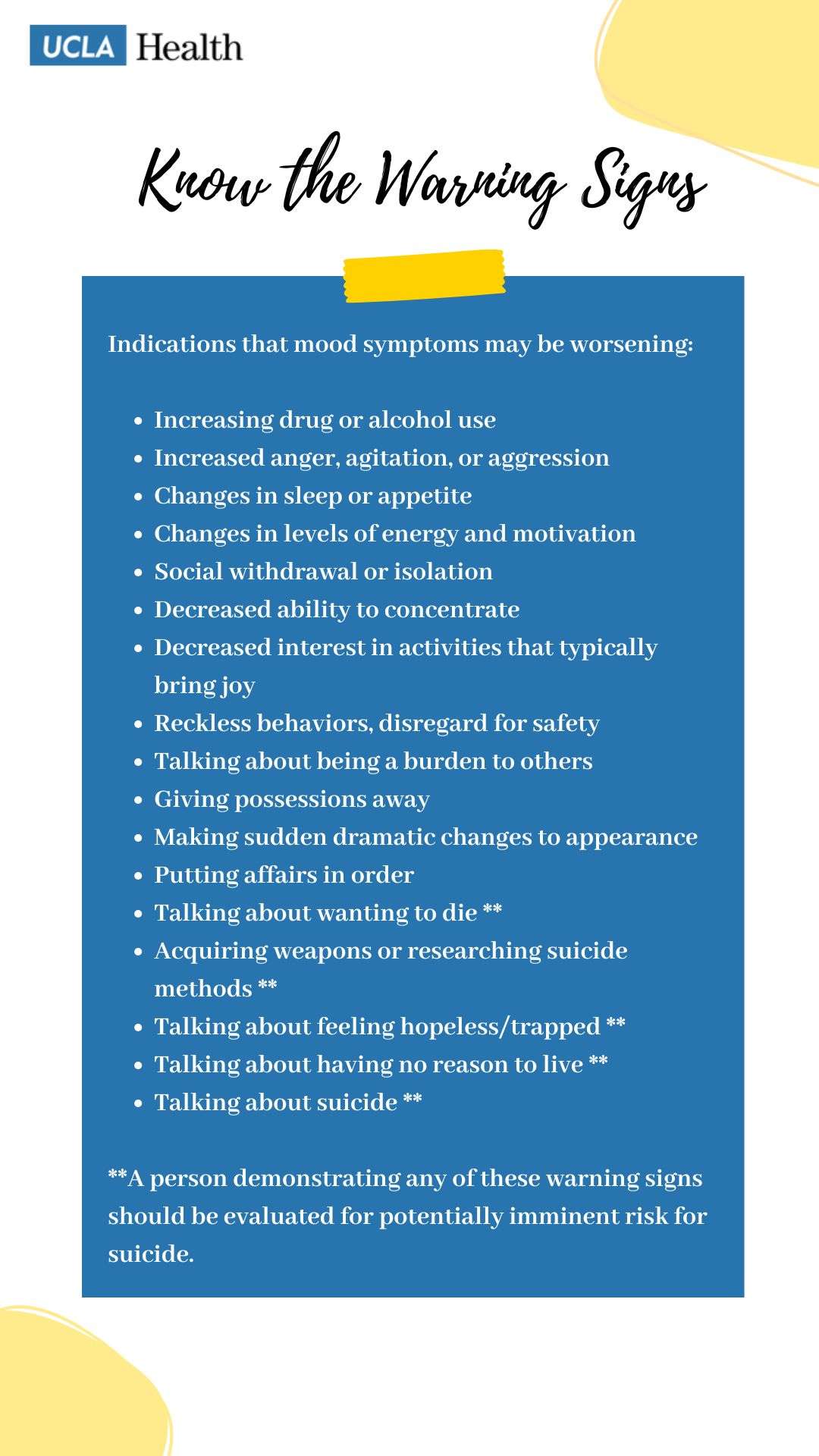 Know the Warning Signs