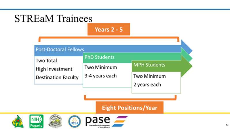 STREaM Trainees training chart
