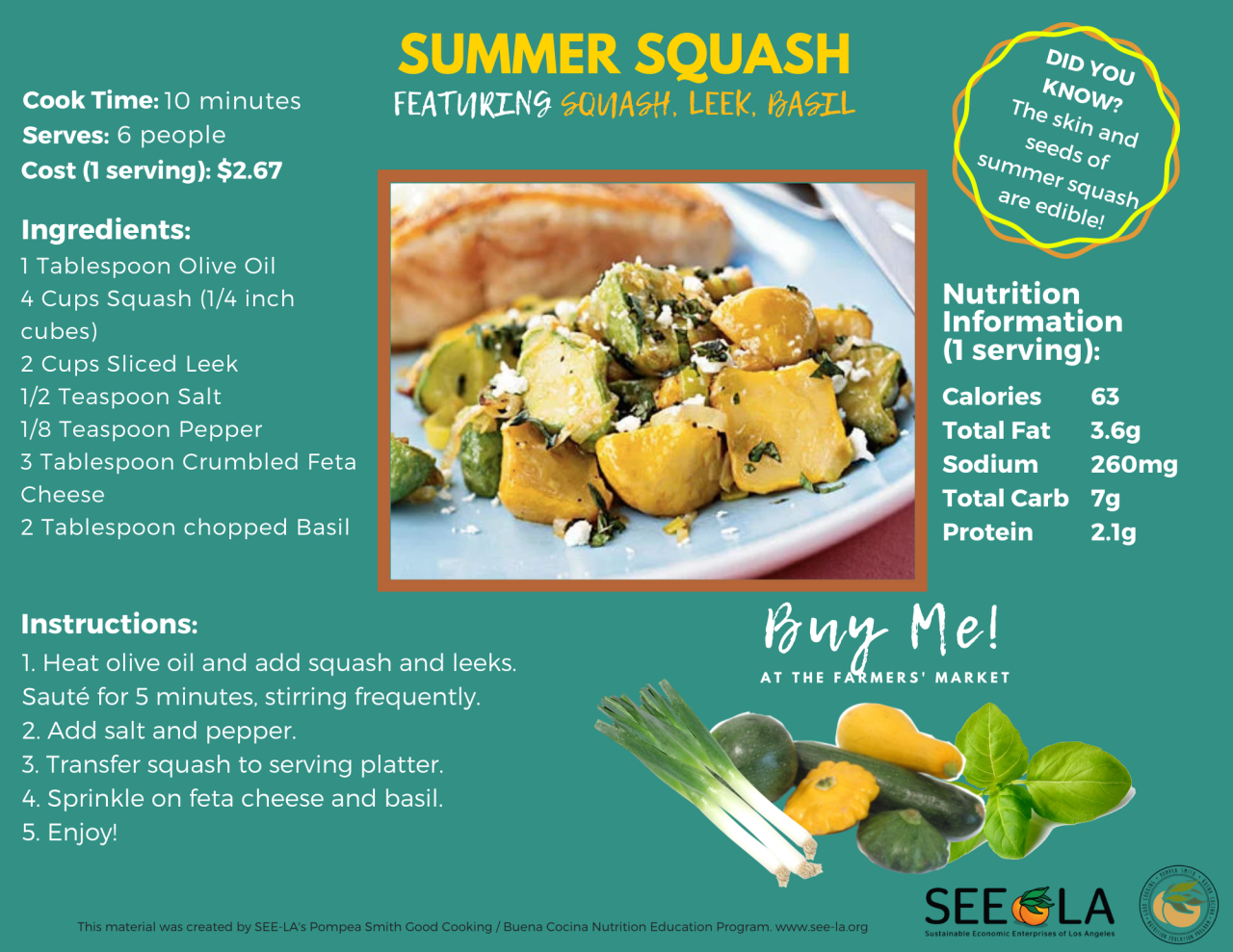 Recipe Spotlight Summer Squash Sound Body Sound Mind UCLA Health