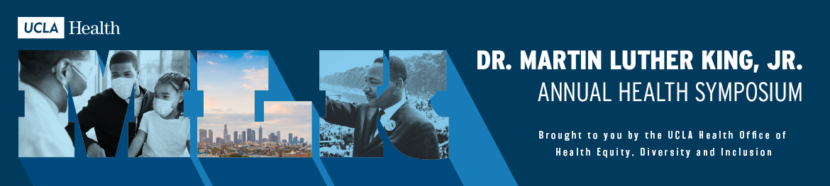 A banner used to advertise Dr. Martin Luther King, JR. Annual Health Symposium.