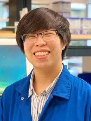 headshot of Jennifer Ego in a blue lab coat