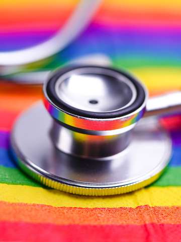 LGBTQ colors and stethoscope