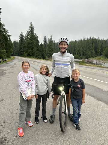 DAPM Anesthsiologist Colby Tanner, MD with his children after a bike ride