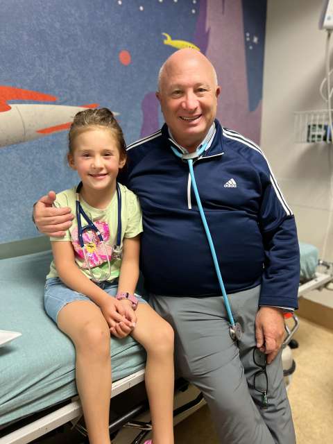 Sophia with Dr. Gary Satou