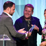 James Corden and Yael and Scooter Braun at Taste for a Cure 2017