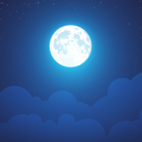 Illustration of moon in night sky