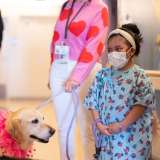 A photo of a pediatric patient inside UCLA Mattel Children's Hospital.