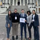 Dr. Juan Andino, center, joined medical students Anael Rizzo, from left, Nancy Quintanilla, Ashley Appleton and Ava Mousavi in Washington, DC.