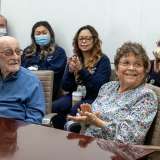 Ted Lombard and his daughter Denice visit UCLA Health 56 years after Ted donated a kidney to Denice.