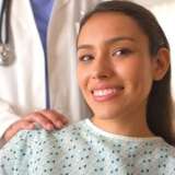 Female patient with doctor