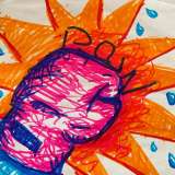 The drawing of a pink boxing glove and the word "Pow" was created by Jill Bonilla, a participant in the art therapy program offered by the Simms Mann UCLA Center for Integrative Oncology.