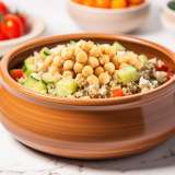 Quinoa Salad with Chickpeas and Feta Cheese