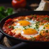 Eggs in Tomato Sauce with Herbed Yogurt